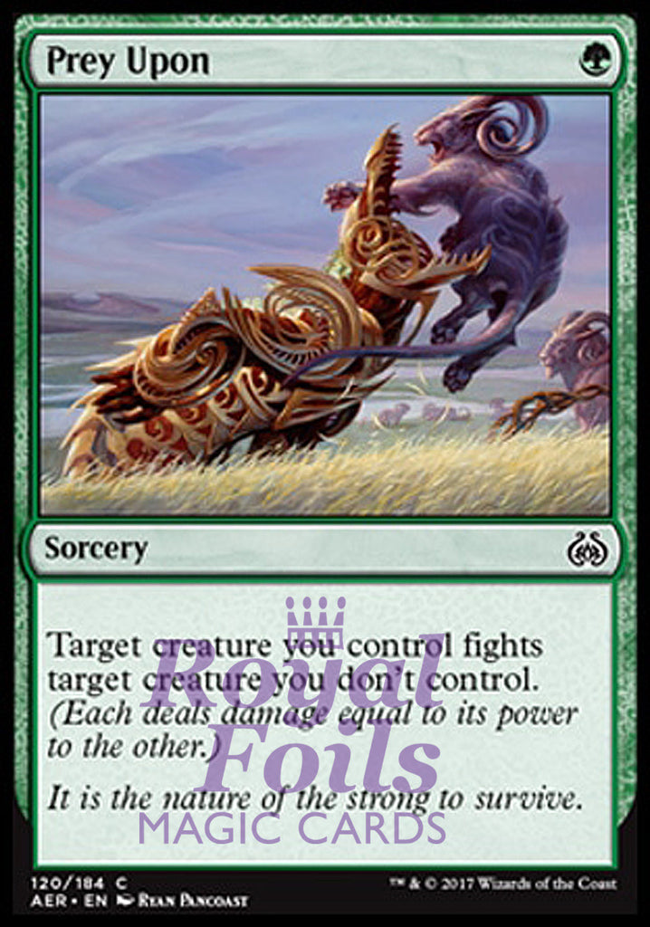 Prey Upon 4x FOIL AER MTG Aether Revolt Common MINT green Prey Upon 4x FOIL AER MTG Aether Revolt Common MINT green