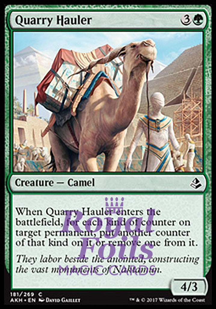 Quarry Hauler 4x FOIL AKH MTG Amonkhet Common MINT green Quarry Hauler 4x FOIL AKH MTG Amonkhet Common MINT green