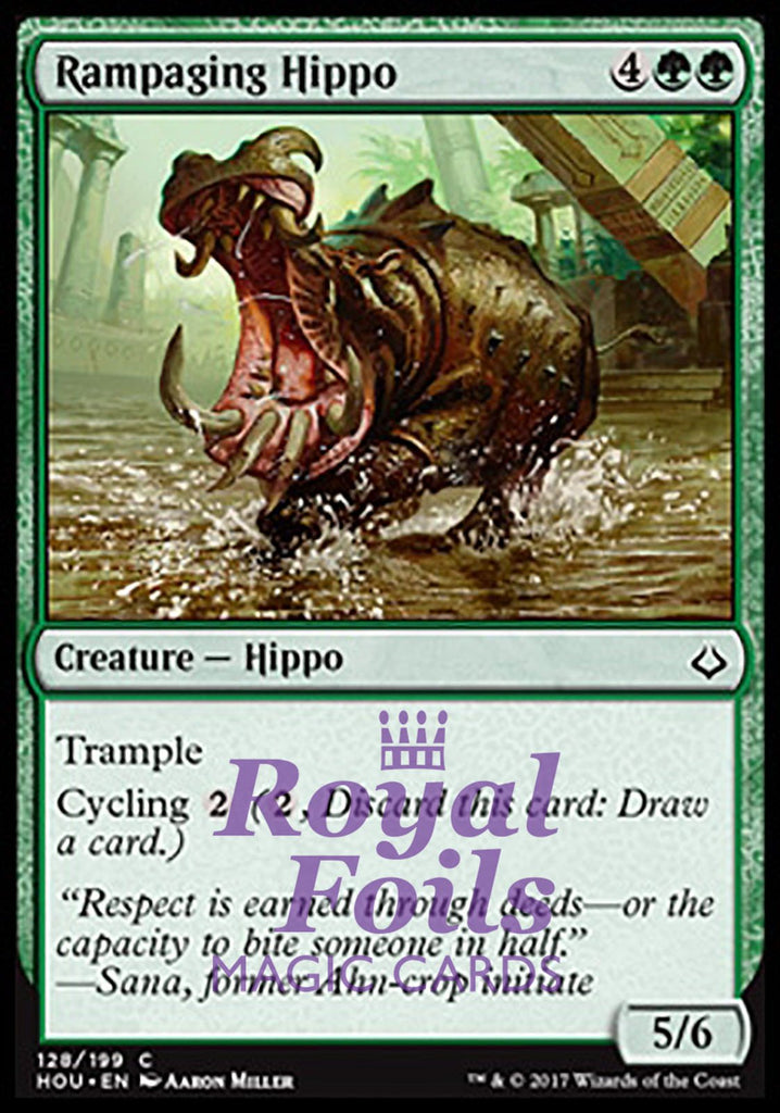 Rampaging Hippo 4x FOIL HOU MTG Hour of Devastation Common MINT green Rampaging Hippo 4x FOIL HOU MTG Hour of Devastation Common MINT green