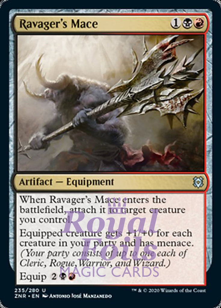 Ravager's Mace 4x FOIL ZNR MTG Zendikar Rising Uncommon MINT artifact black red Ravager's Mace 4x FOIL ZNR MTG Zendikar Rising Uncommon MINT artifact black red