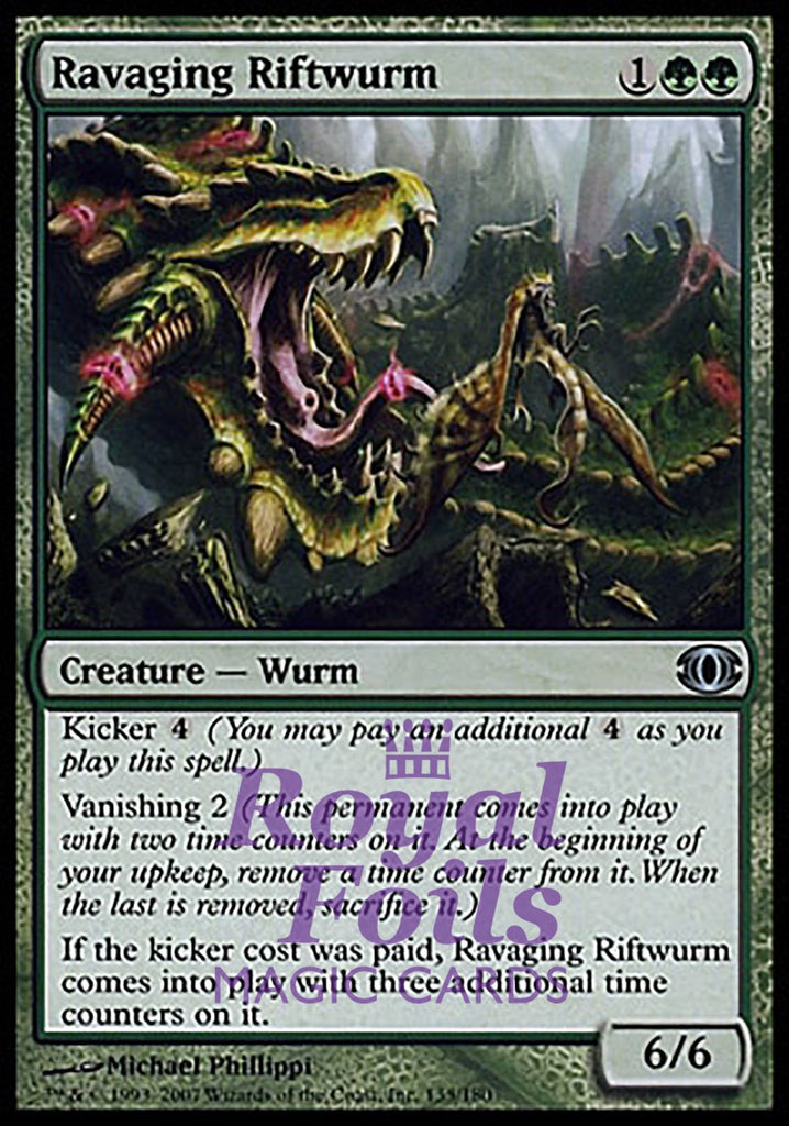 **1x FOIL Ravaging Riftwurm** FUT MTG Future Sight Uncommon NM+ green **1x FOIL Ravaging Riftwurm** FUT MTG Future Sight Uncommon NM+ green
