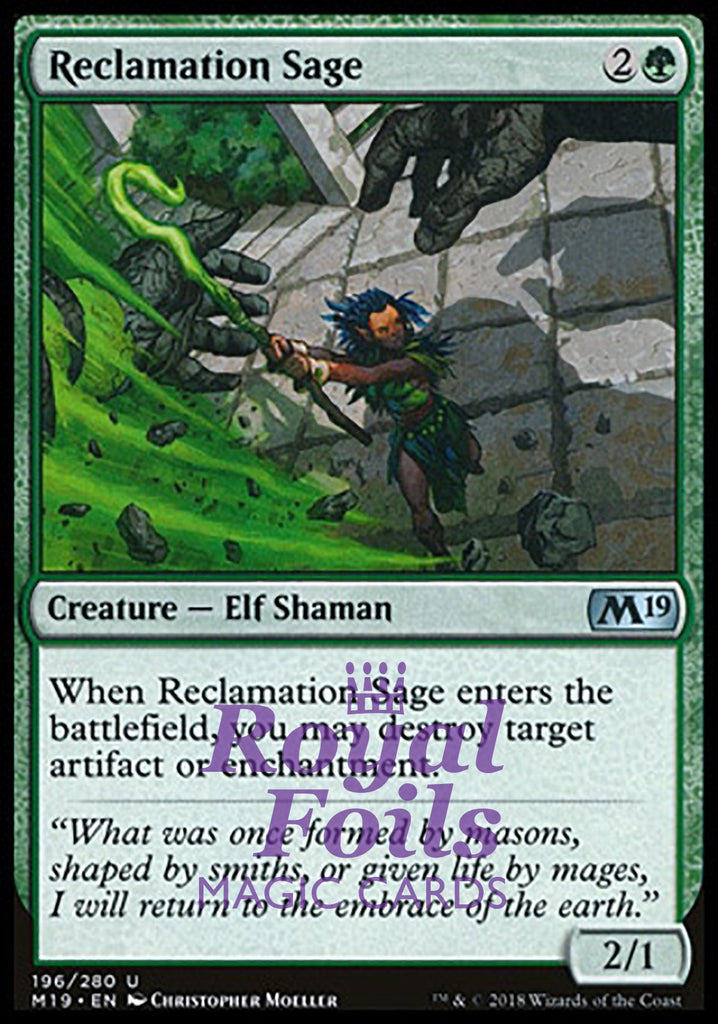 Reclamation Sage 2x FOIL M19 MTG Core Set 2019 Uncommon MINT green Reclamation Sage 2x FOIL M19 MTG Core Set 2019 Uncommon MINT green