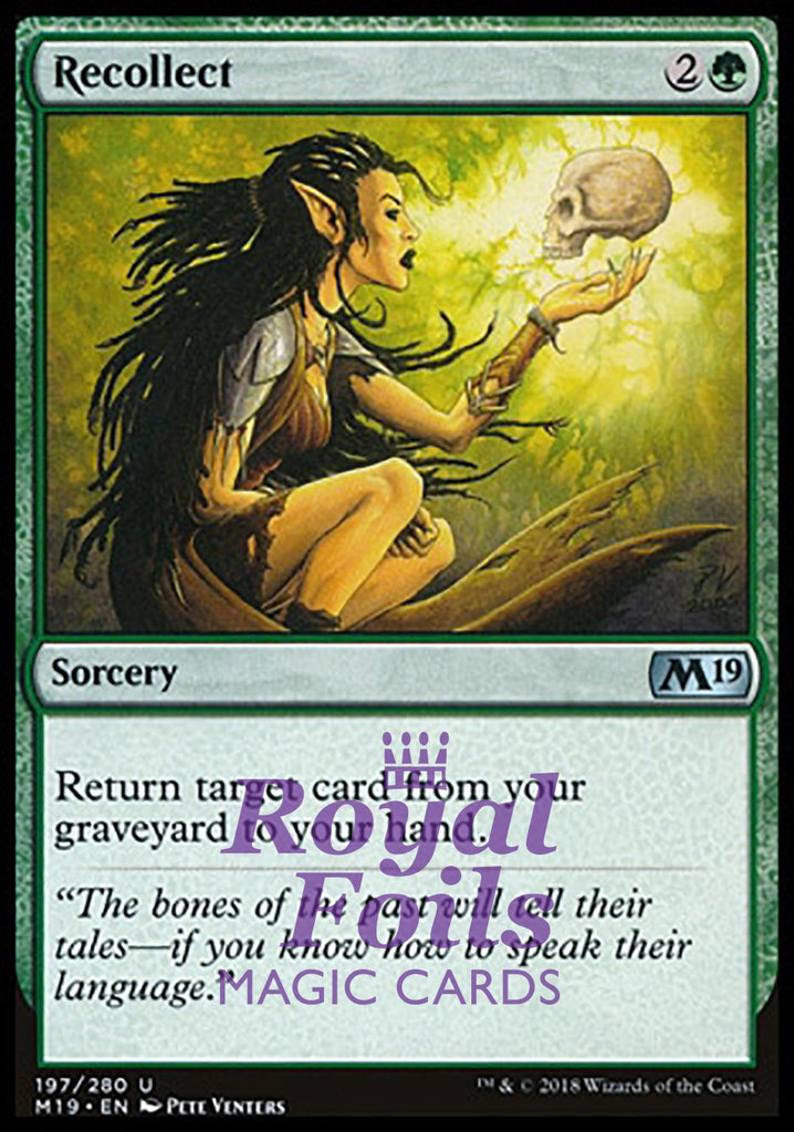 **2x FOIL Recollect** M19 MTG Core Set 2019 Uncommon MINT green **2x FOIL Recollect** M19 MTG Core Set 2019 Uncommon MINT green