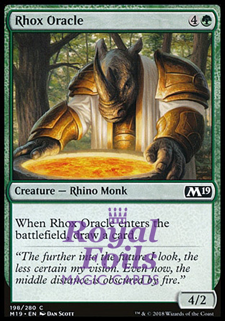 **4x FOIL Rhox Oracle** M19 MTG Core Set 2019 Common MINT green **4x FOIL Rhox Oracle** M19 MTG Core Set 2019 Common MINT green
