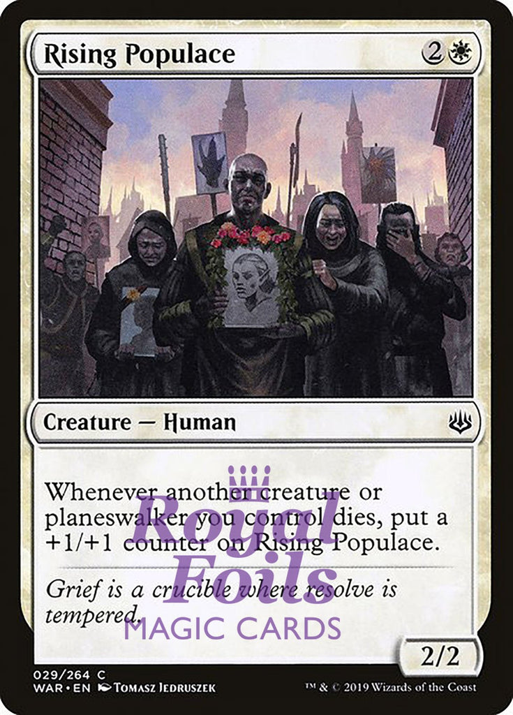 **3x FOIL Rising Populace** WAR MTG War of the Spark Common MINT white **3x FOIL Rising Populace** WAR MTG War of the Spark Common MINT white