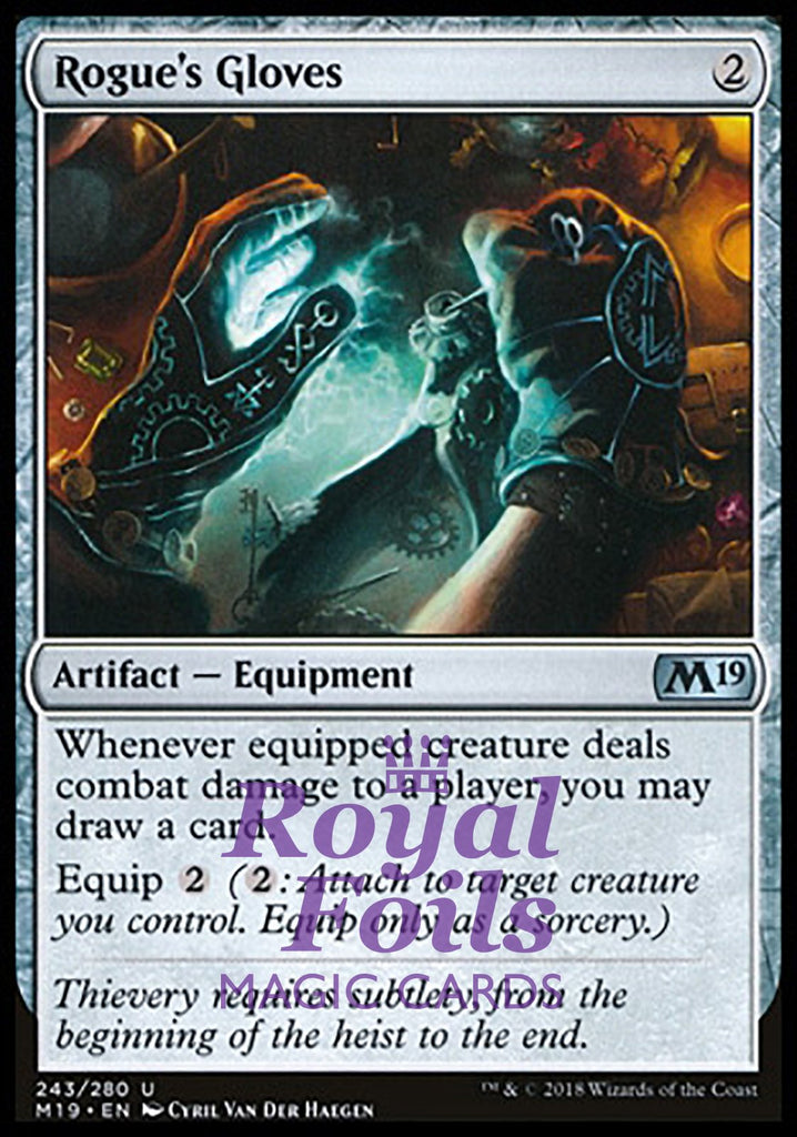 Rogue's Gloves 1x FOIL M19 MTG Core Set 2019 Uncommon MINT artifact Rogue's Gloves 1x FOIL M19 MTG Core Set 2019 Uncommon MINT artifact