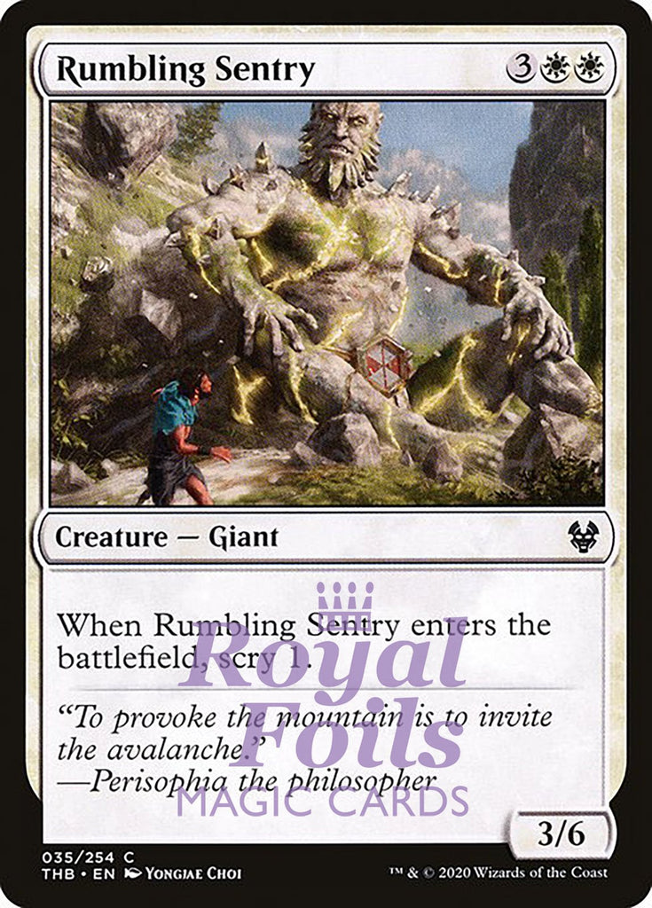 Rumbling Sentry 4x FOIL THB MTG Theros Beyond Death Common MINT white Rumbling Sentry 4x FOIL THB MTG Theros Beyond Death Common MINT white
