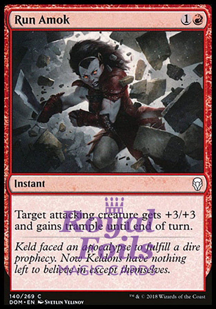 Run Amok 4x FOIL DOM MTG Dominaria Common MINT red Run Amok 4x FOIL DOM MTG Dominaria Common MINT red