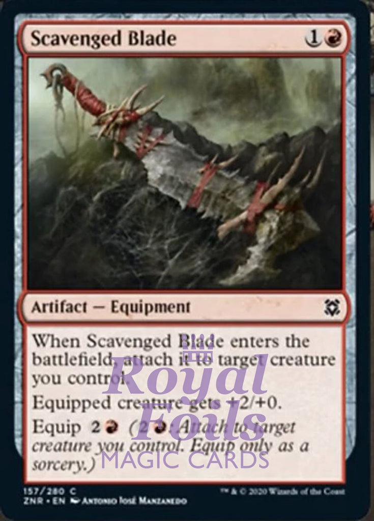 **4x FOIL Scavenged Blade** ZNR MTG Zendikar Rising Common MINT red artifact **4x FOIL Scavenged Blade** ZNR MTG Zendikar Rising Common MINT red artifact
