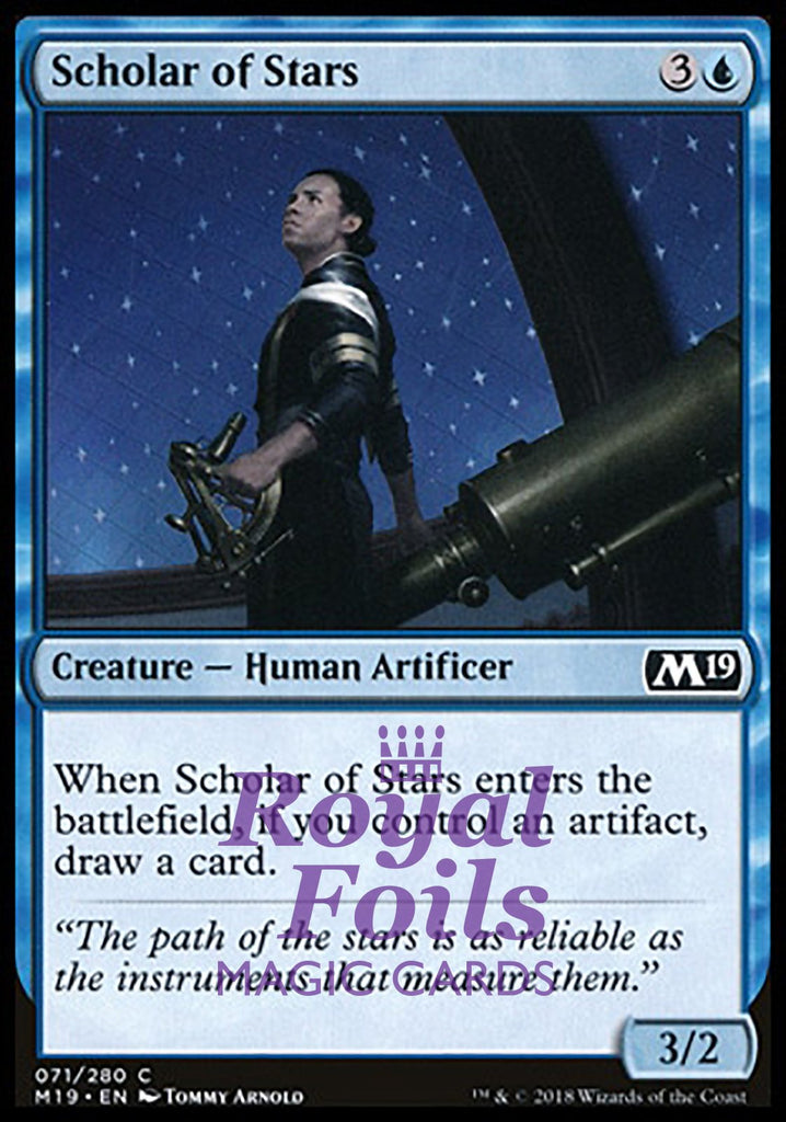 Scholar of Stars 4x FOIL M19 MTG Core Set 2019 Common MINT blue Scholar of Stars 4x FOIL M19 MTG Core Set 2019 Common MINT blue