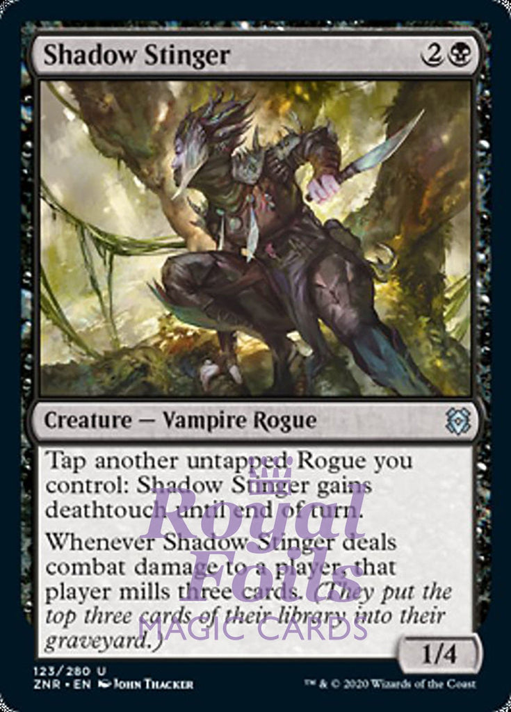 **4x FOIL Shadow Stinger** ZNR MTG Zendikar Rising Uncommon MINT black **4x FOIL Shadow Stinger** ZNR MTG Zendikar Rising Uncommon MINT black