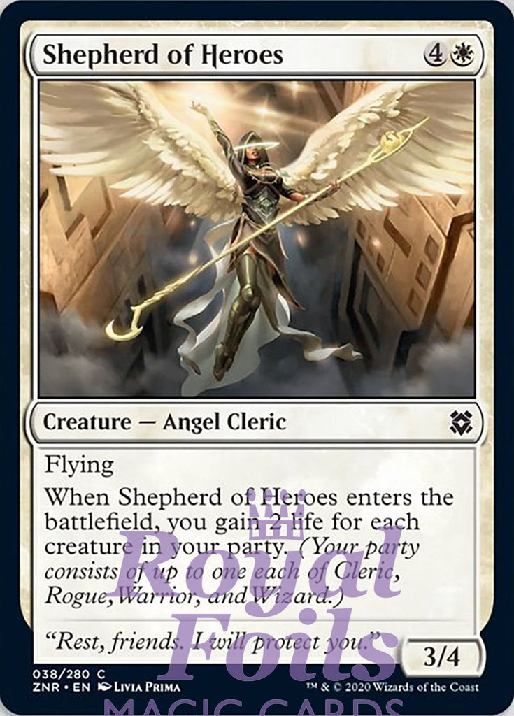 Shepherd of Heroes 4x FOIL ZNR MTG Zendikar Rising Common MINT white Shepherd of Heroes 4x FOIL ZNR MTG Zendikar Rising Common MINT white