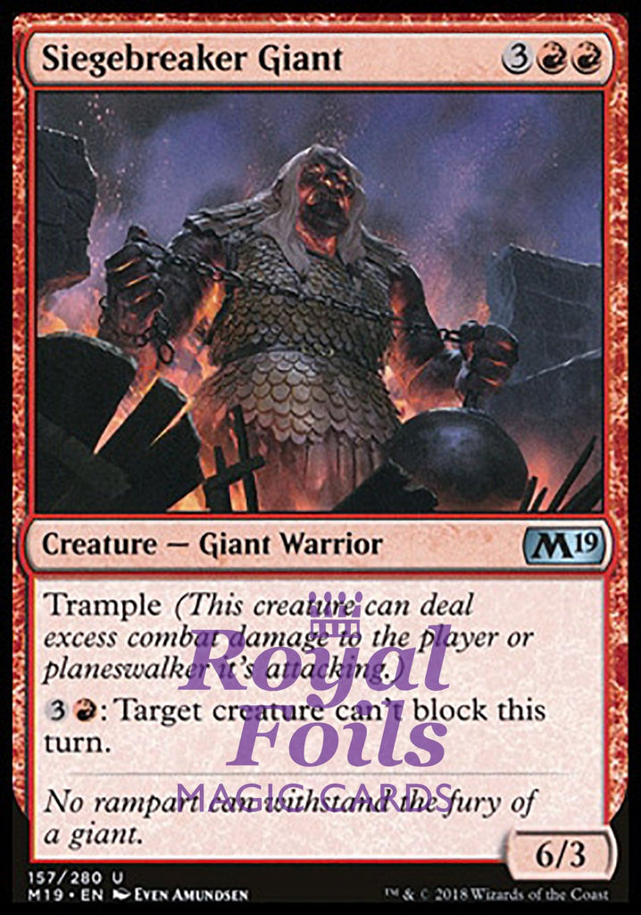 Siegebreaker Giant 2x FOIL M19 MTG Core Set 2019 Uncommon MINT red Siegebreaker Giant 2x FOIL M19 MTG Core Set 2019 Uncommon MINT red