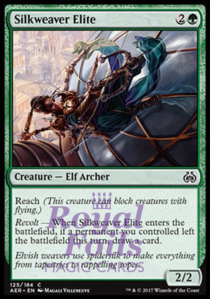 Silkweaver Elite 4x FOIL AER MTG Aether Revolt Common MINT green Silkweaver Elite 4x FOIL AER MTG Aether Revolt Common MINT green