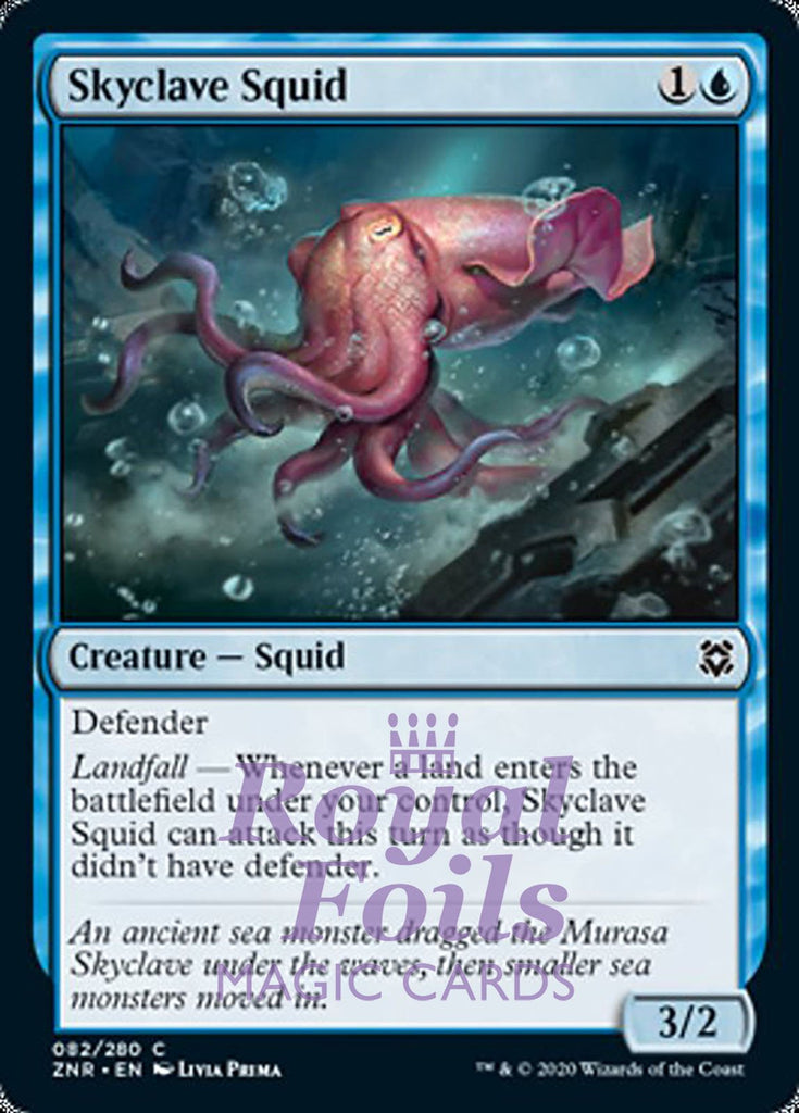 **4x FOIL Skyclave Squid** ZNR MTG Zendikar Rising Common MINT blue **4x FOIL Skyclave Squid** ZNR MTG Zendikar Rising Common MINT blue