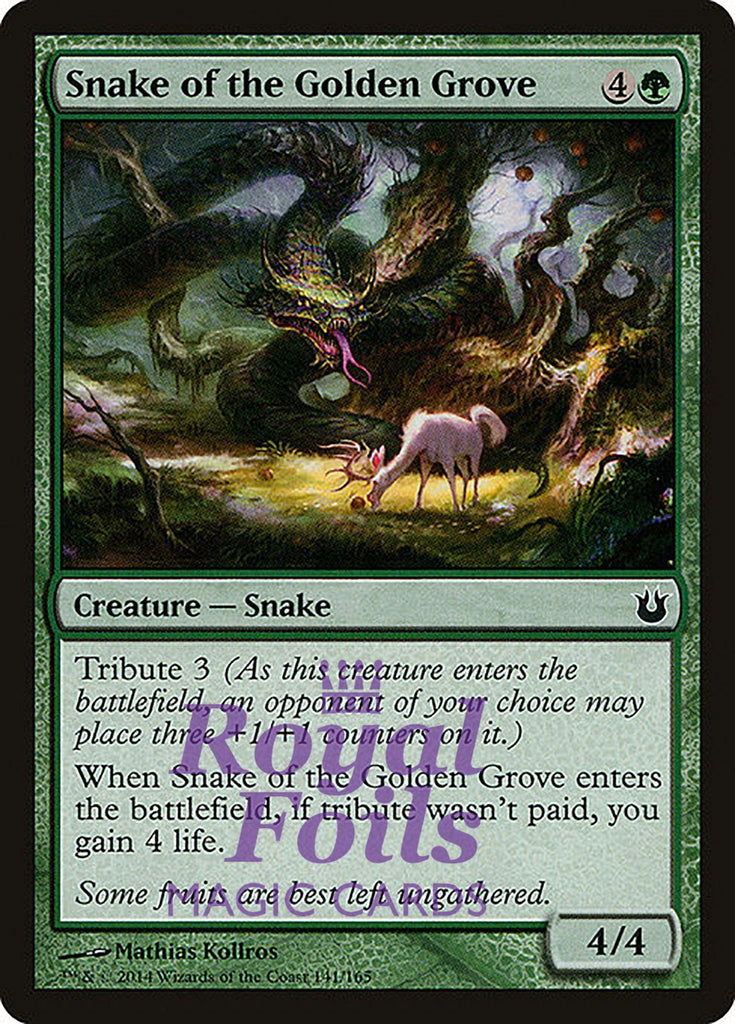 Snake of the Golden Grove 4x FOIL BNG MTG Born of the Gods Common MINT green Snake of the Golden Grove 4x FOIL BNG MTG Born of the Gods Common MINT green