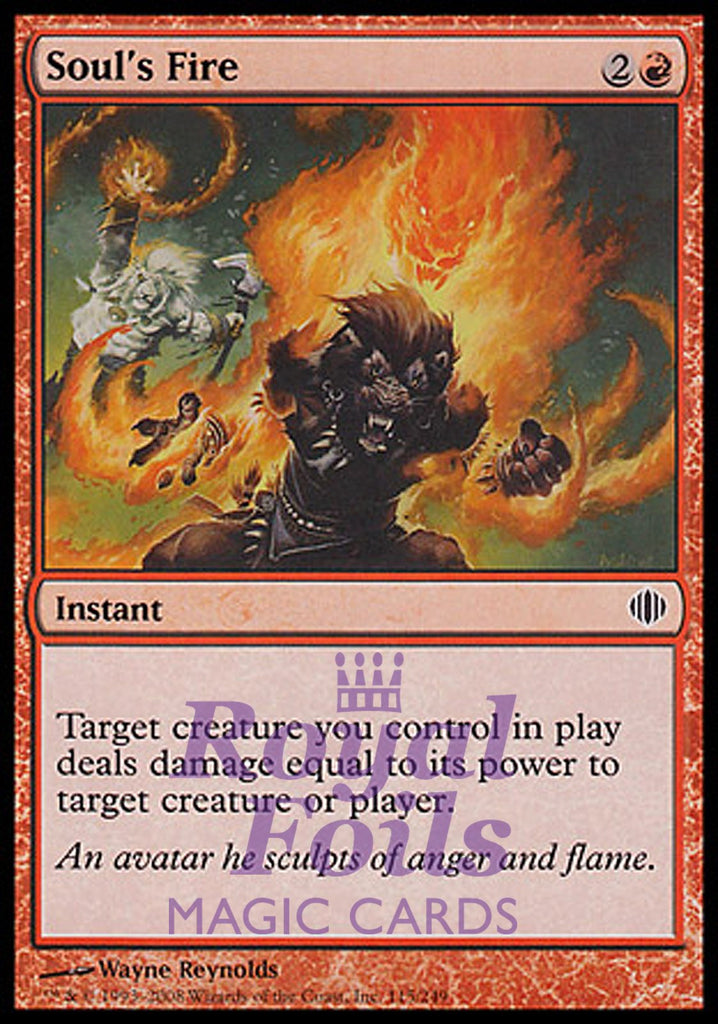 Soul's Fire 1x FOIL ALA MTG Shards of Alara Common MINT red Soul's Fire 1x FOIL ALA MTG Shards of Alara Common MINT red