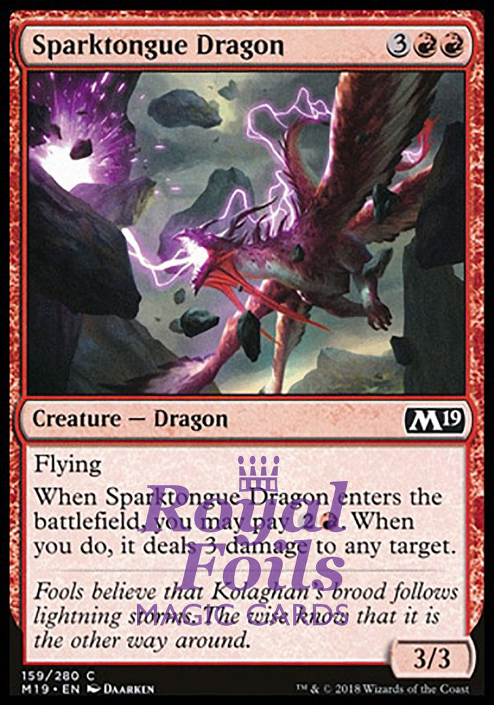 **4x FOIL Sparktongue Dragon** M19 MTG Core Set 2019 Common MINT red **4x FOIL Sparktongue Dragon** M19 MTG Core Set 2019 Common MINT red