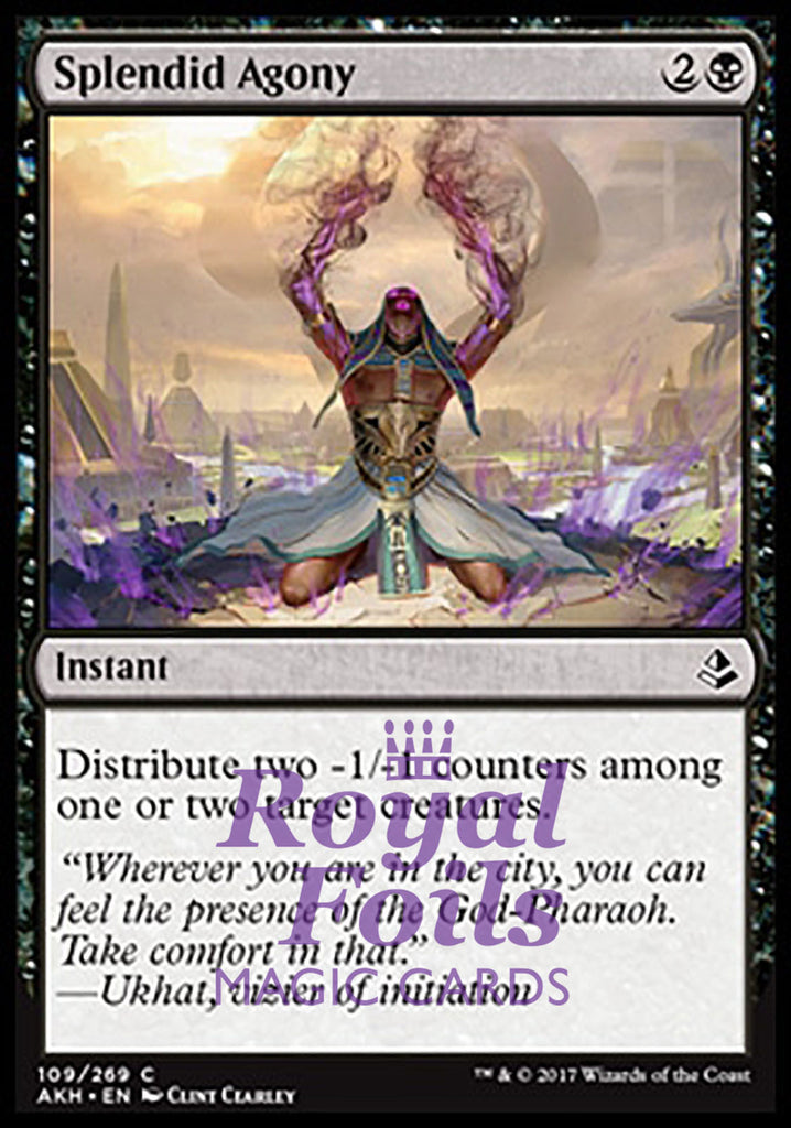 Splendid Agony 4x FOIL AKH MTG Amonkhet Common MINT black Splendid Agony 4x FOIL AKH MTG Amonkhet Common MINT black