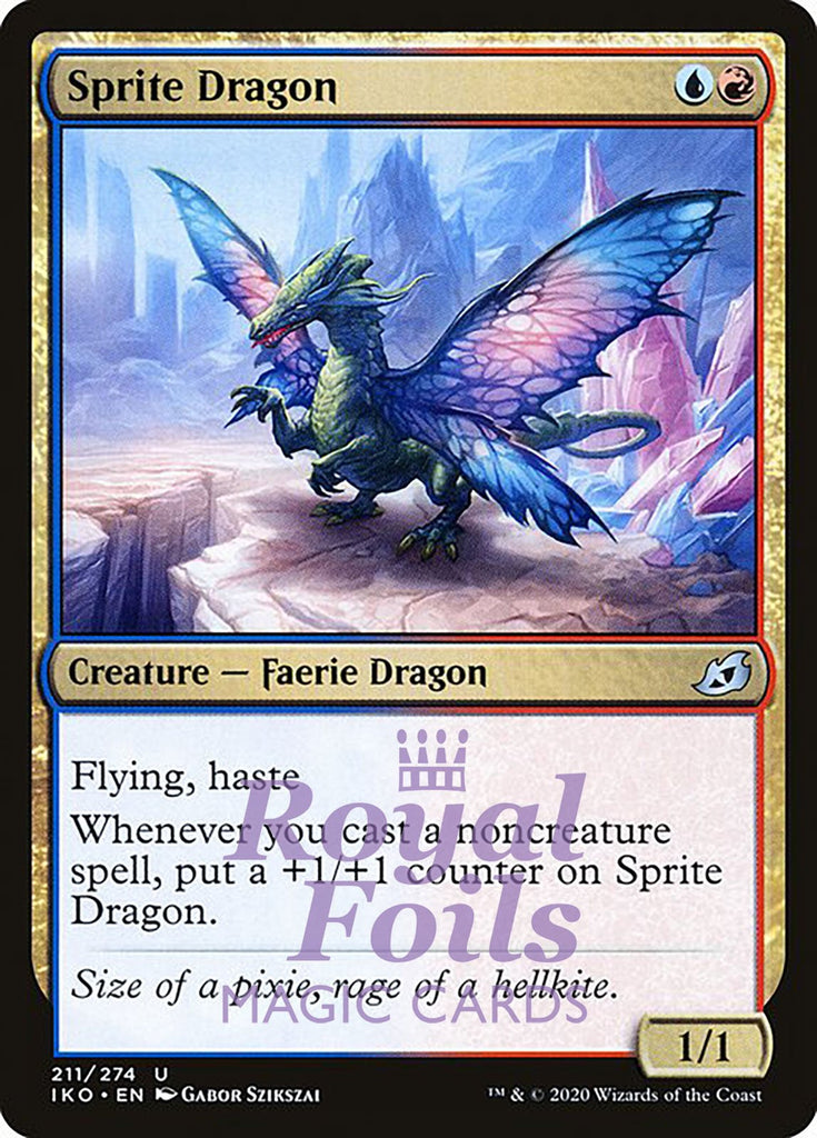 Sprite Dragon 2x FOIL IKO MTG Ikoria Uncommon MINT blue red Sprite Dragon 2x FOIL IKO MTG Ikoria Uncommon MINT blue red