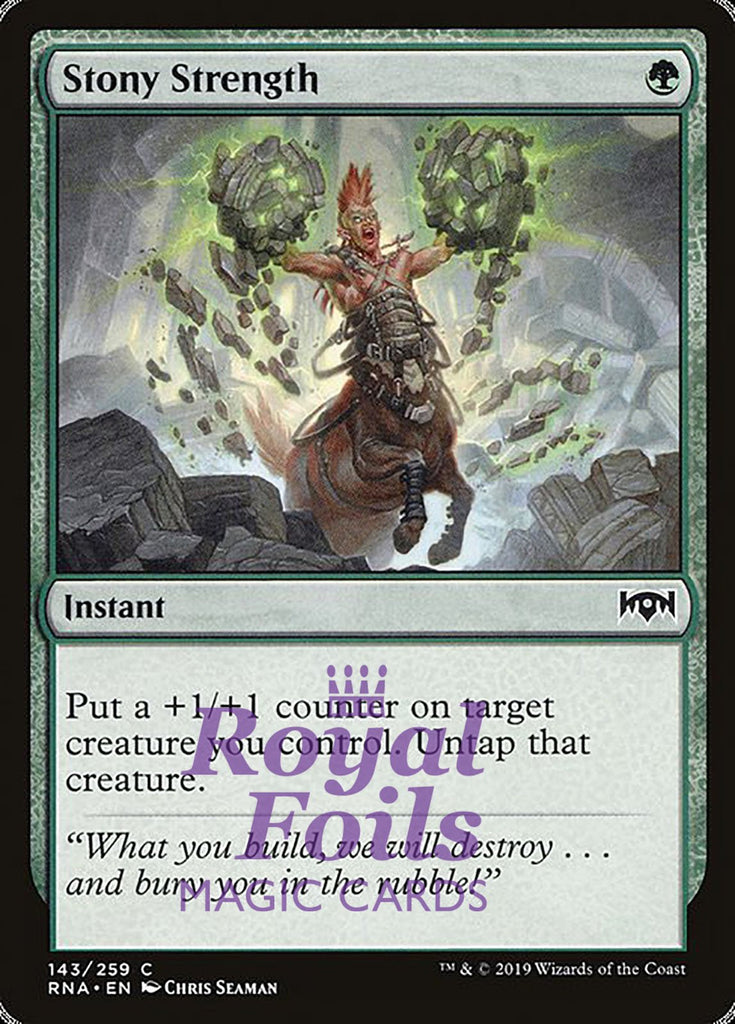 **2x FOIL Stony Strength** RNA MTG Ravnica Allegiance Common MINT green **2x FOIL Stony Strength** RNA MTG Ravnica Allegiance Common MINT green