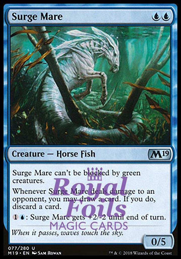 **2x FOIL Surge Mare** M19 MTG Core Set 2019 Uncommon MINT blue **2x FOIL Surge Mare** M19 MTG Core Set 2019 Uncommon MINT blue