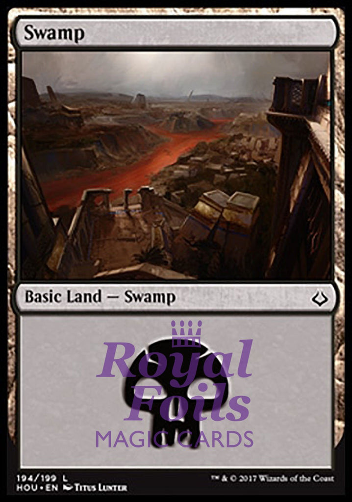 Swamp #194 2x FOIL HOU MTG Hour of Devastation Basic Land MINT black Swamp #194 2x FOIL HOU MTG Hour of Devastation Basic Land MINT black
