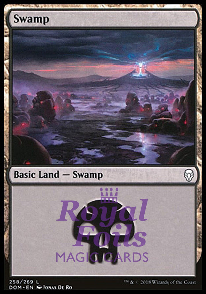 Swamp 258 4x FOIL DOM MTG Dominaria Basic Land MINT black Swamp 258 4x FOIL DOM MTG Dominaria Basic Land MINT black