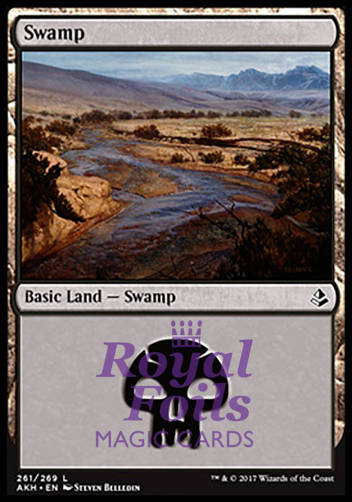 Swamp #261 4x FOIL AKH MTG Amonkhet Basic Land MINT Swamp #261 4x FOIL AKH MTG Amonkhet Basic Land MINT