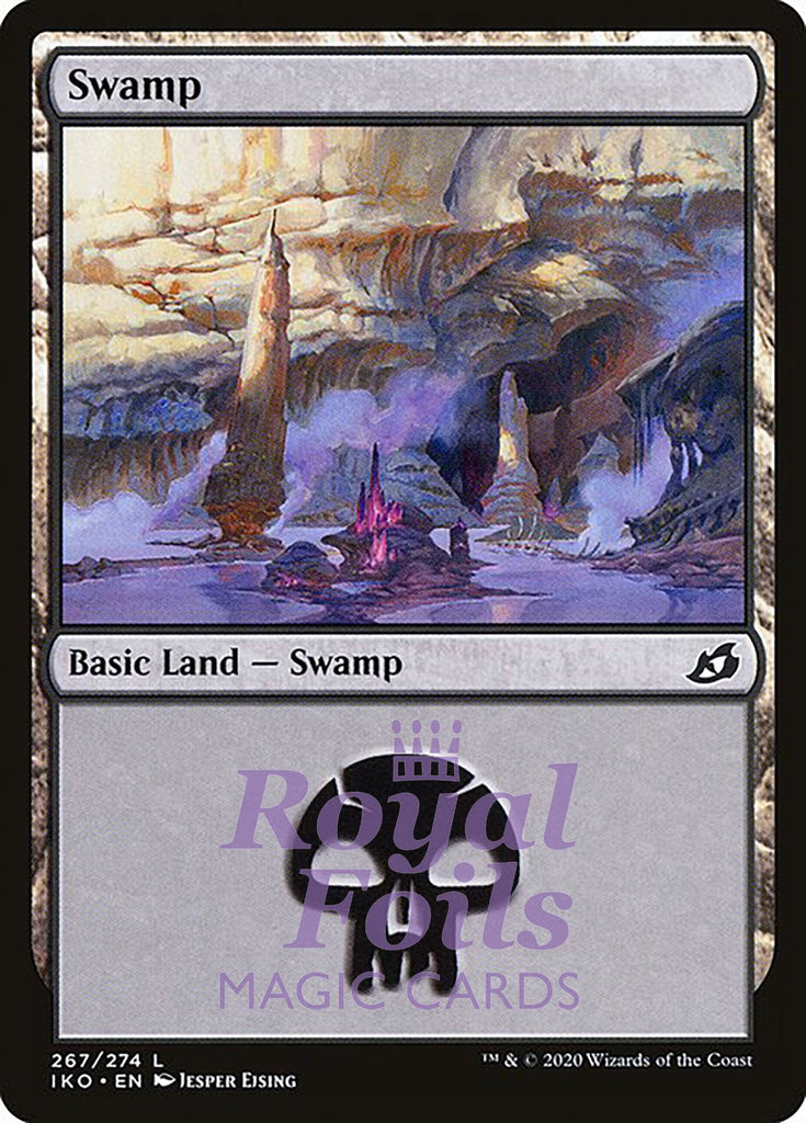 Swamp #267 4x FOIL IKO MTG Ikoria Common MINT black basic land Swamp #267 4x FOIL IKO MTG Ikoria Common MINT black basic land
