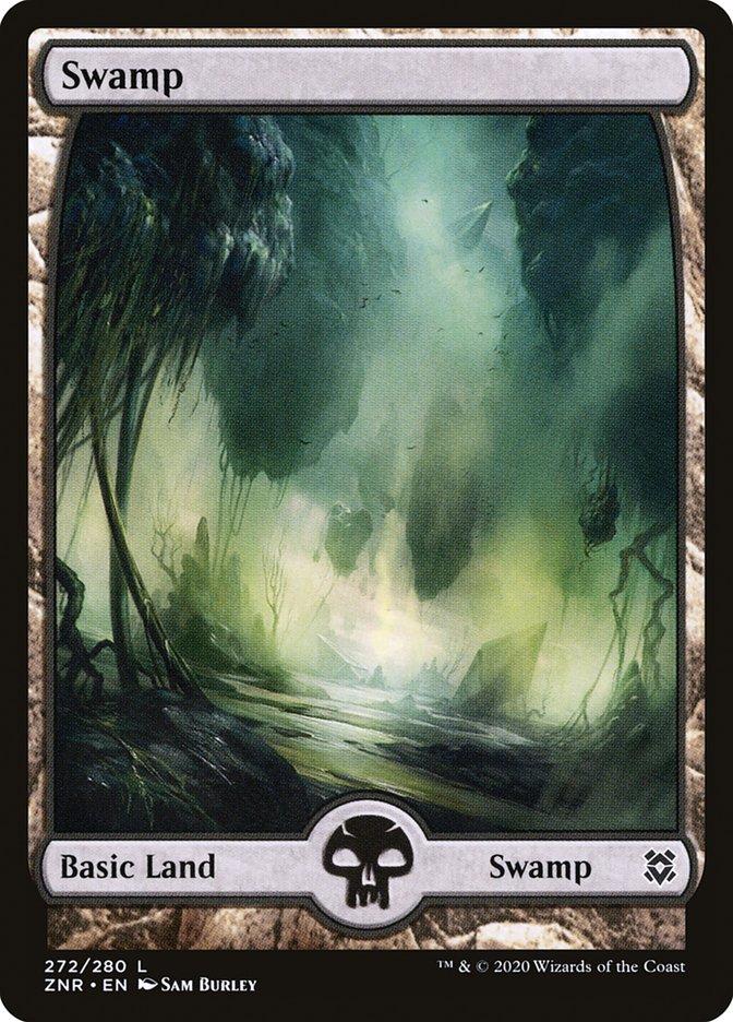 Swamp #272 Full Art 2x FOIL ZNR MTG Zendikar Rising Basic Land MINT black Swamp #272 Full Art 2x FOIL ZNR MTG Zendikar Rising Basic Land MINT black