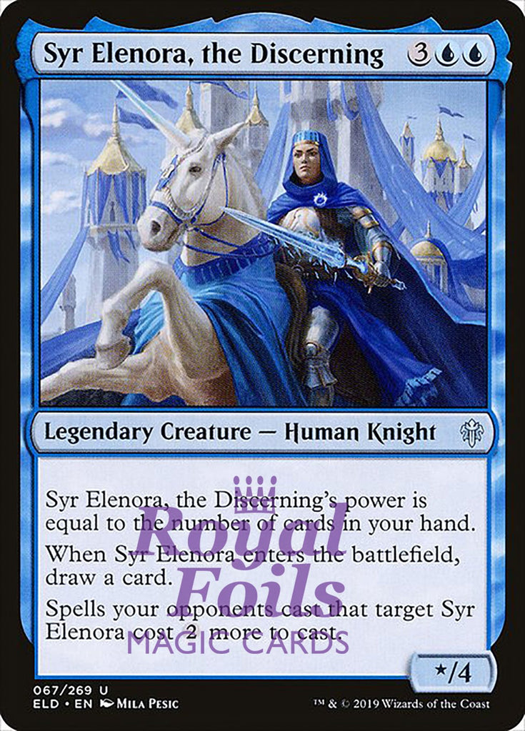 Syr Elenora, the Discerning 4x FOIL ELD MTG Throne of Eldraine Uncommon MINT blue Syr Elenora, the Discerning 4x FOIL ELD MTG Throne of Eldraine Uncommon MINT blue