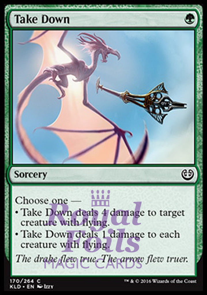 Take Down 4x FOIL KLD MTG Kaladesh Common MINT green Take Down 4x FOIL KLD MTG Kaladesh Common MINT green