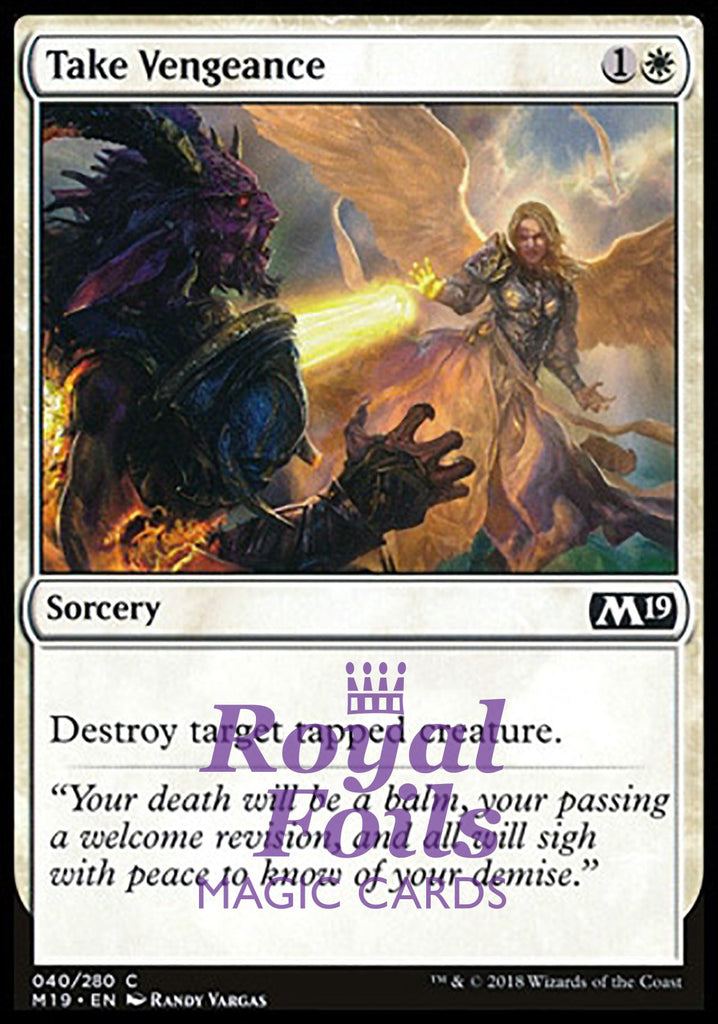 **4x FOIL Take Vengeance** M19 MTG Core Set 2019 Common MINT white **4x FOIL Take Vengeance** M19 MTG Core Set 2019 Common MINT white
