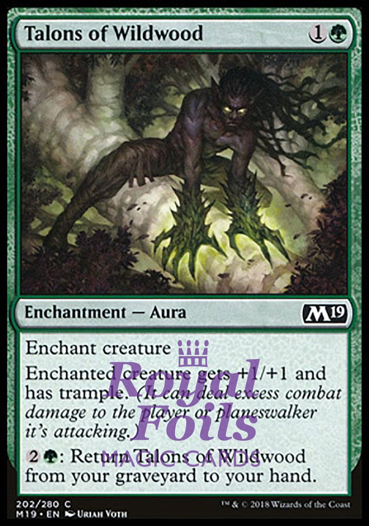 Talons of Wildwood 4x FOIL M19 MTG Core Set 2019 Common MINT green Talons of Wildwood 4x FOIL M19 MTG Core Set 2019 Common MINT green