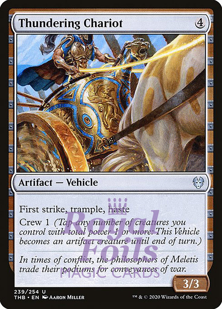 Thundering Chariot 4x FOIL THB MTG Theros Beyond Death Uncommon MINT artifact Thundering Chariot 4x FOIL THB MTG Theros Beyond Death Uncommon MINT artifact