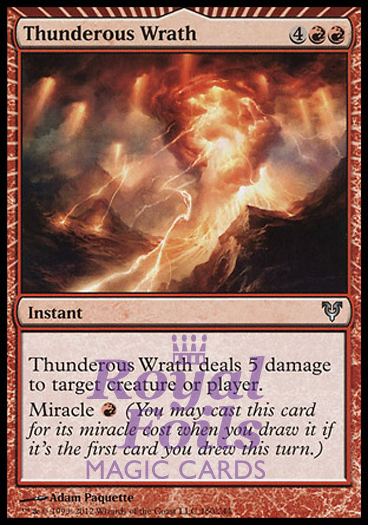 **1x FOIL Thunderous Wrath** AVR MTG Avacyn Restored Uncommon MINT red **1x FOIL Thunderous Wrath** AVR MTG Avacyn Restored Uncommon MINT red