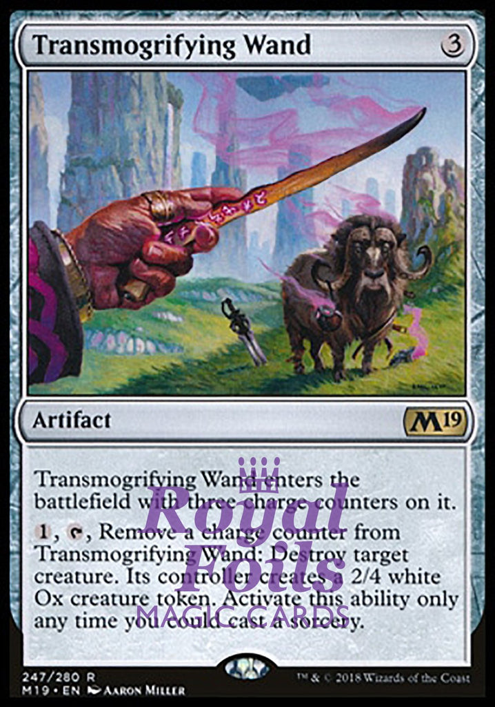 **1x FOIL Transmogrifying Wand** M19 MTG Core Set 2019 Rare MINT artifact **1x FOIL Transmogrifying Wand** M19 MTG Core Set 2019 Rare MINT artifact