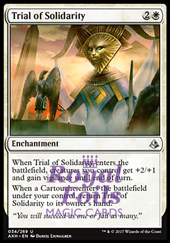 Trial of Solidarity 4x FOIL AKH MTG Amonkhet Uncommon MINT white Trial of Solidarity 4x FOIL AKH MTG Amonkhet Uncommon MINT white