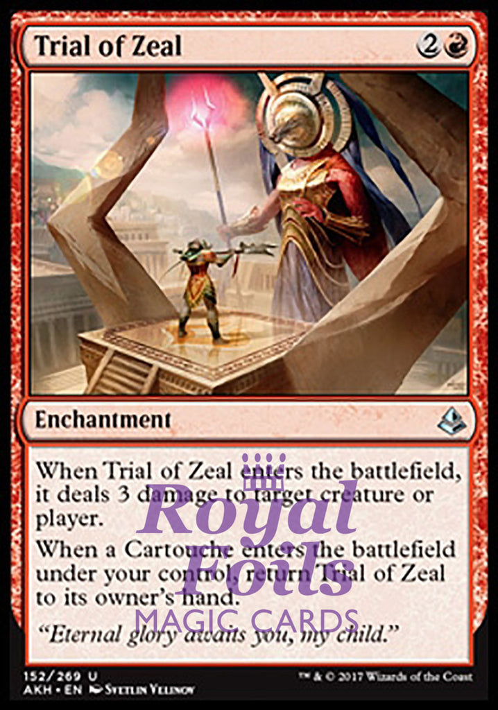 Trial of Zeal 4x FOIL AKH MTG Amonkhet Uncommon MINT red Trial of Zeal 4x FOIL AKH MTG Amonkhet Uncommon MINT red