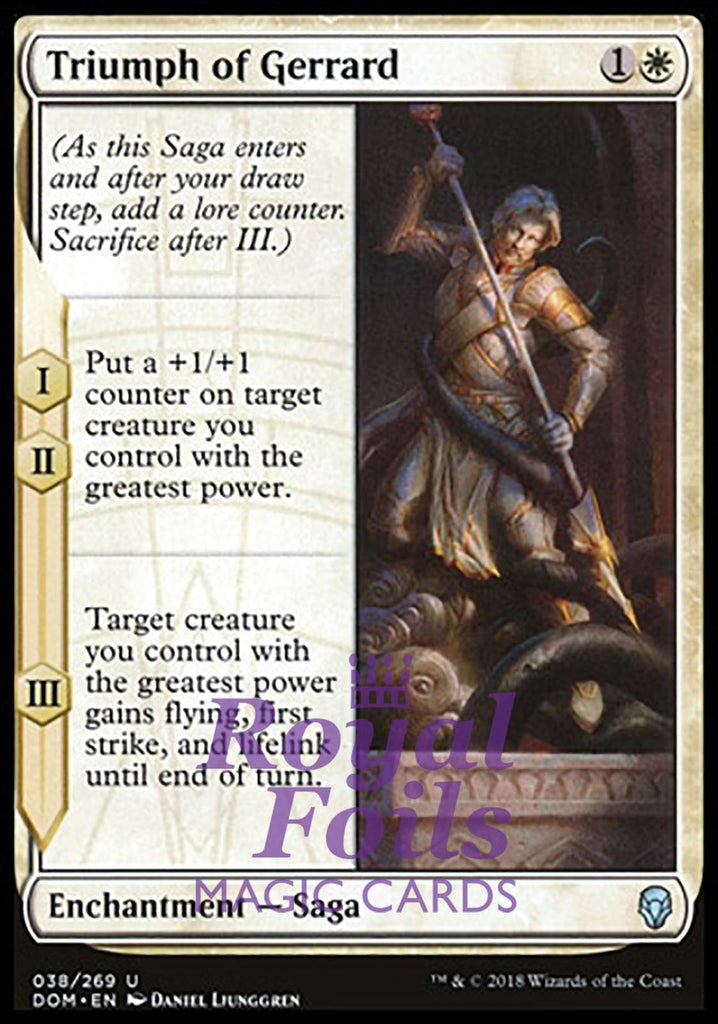 Triumph of Gerrard 2x FOIL DOM MTG Dominaria Uncommon MINT white Triumph of Gerrard 2x FOIL DOM MTG Dominaria Uncommon MINT white