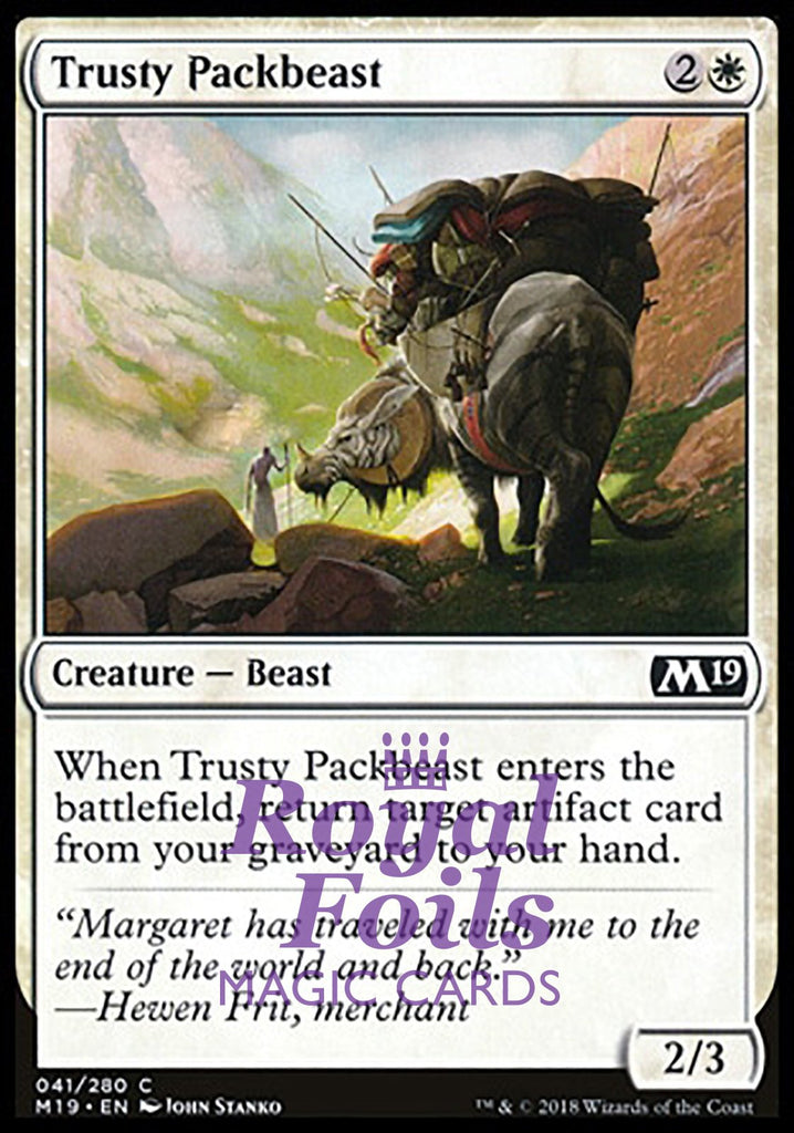 **4x FOIL Trusty Packbeast** M19 MTG Core Set 2019 Common MINT white **4x FOIL Trusty Packbeast** M19 MTG Core Set 2019 Common MINT white