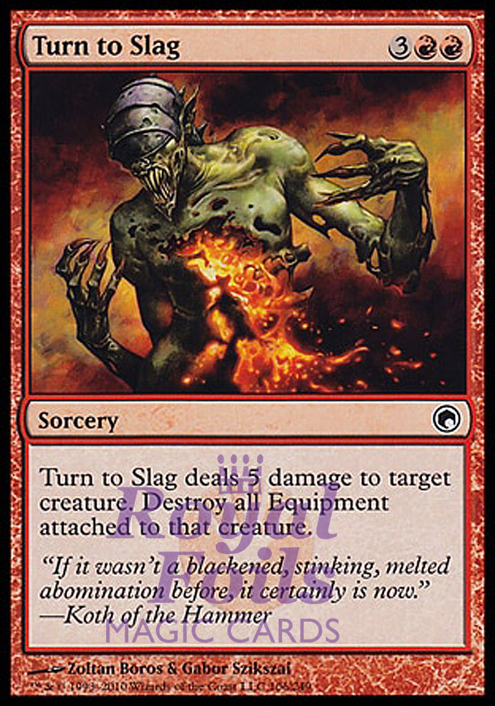 Turn to Slag 4x FOIL SOM MTG Scars of Mirrodin Common MINT red Turn to Slag 4x FOIL SOM MTG Scars of Mirrodin Common MINT red