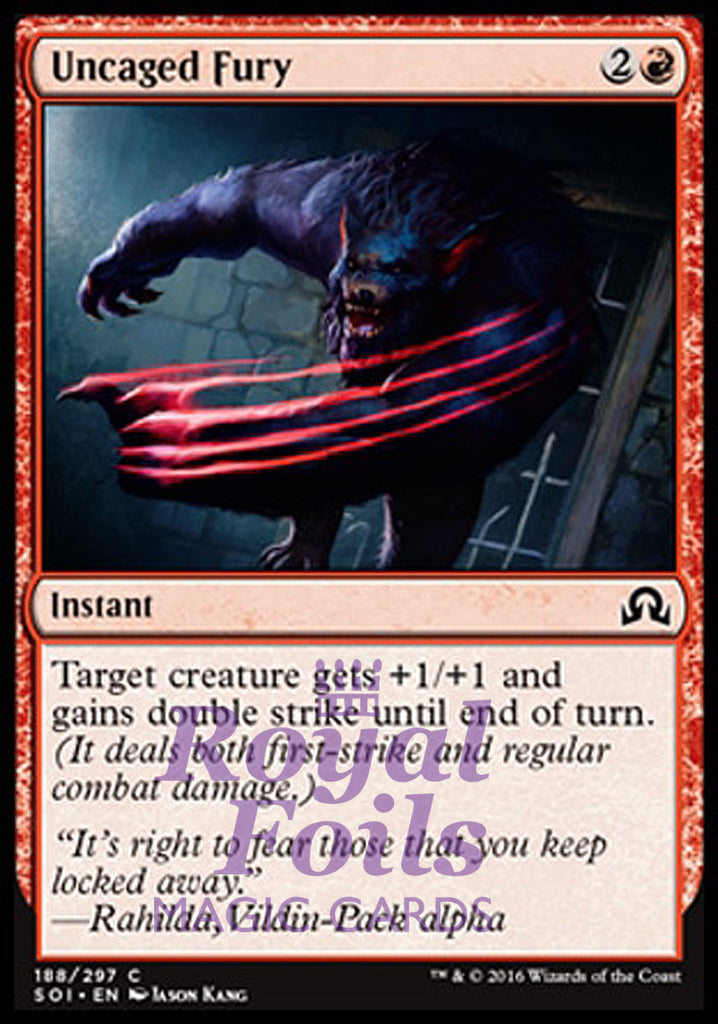 Uncaged Fury 4x FOIL SOI MTG Shadows Over Innistrad Common MINT red Uncaged Fury 4x FOIL SOI MTG Shadows Over Innistrad Common MINT red