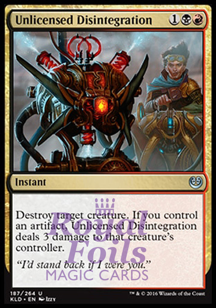 Unlicensed Disintegration 2x FOIL KLD MTG Kaladesh Uncommon MINT black red instant Unlicensed Disintegration 2x FOIL KLD MTG Kaladesh Uncommon MINT black red instant