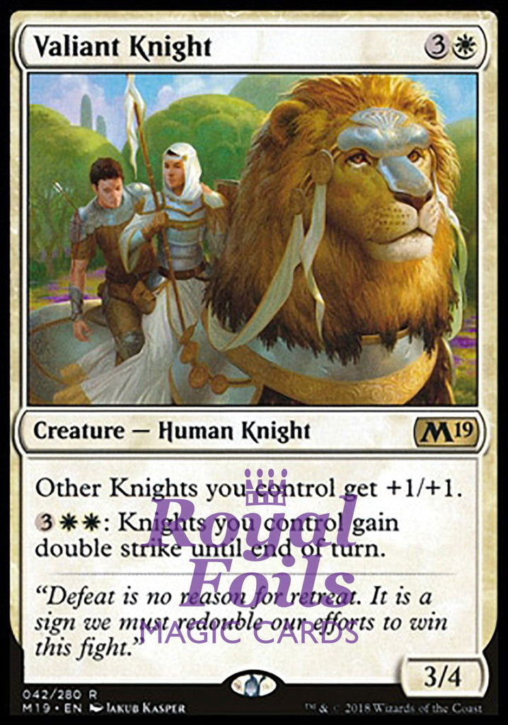 **1x FOIL Valiant Knight** M19 MTG Core Set 2019 Rare MINT white **1x FOIL Valiant Knight** M19 MTG Core Set 2019 Rare MINT white