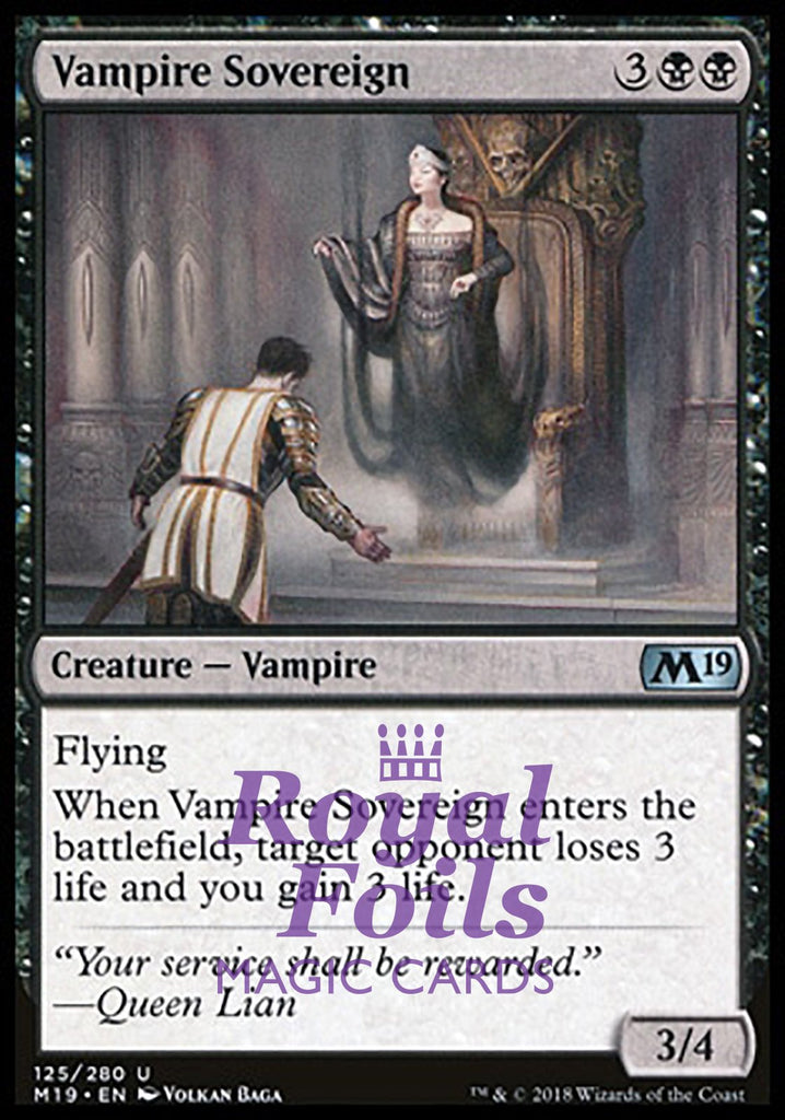 Vampire Sovereign 2x FOIL M19 MTG Core Set 2019 Uncommon MINT black Vampire Sovereign 2x FOIL M19 MTG Core Set 2019 Uncommon MINT black