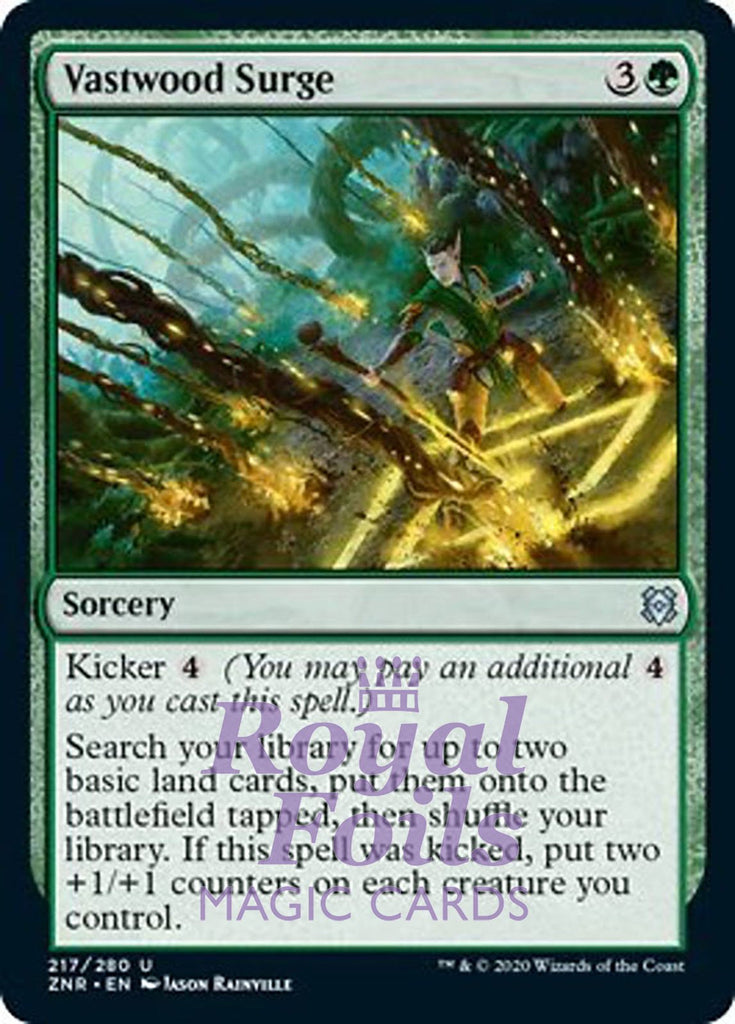 Vastwood Surge 4x FOIL ZNR MTG Zendikar Rising Uncommon MINT green Vastwood Surge 4x FOIL ZNR MTG Zendikar Rising Uncommon MINT green