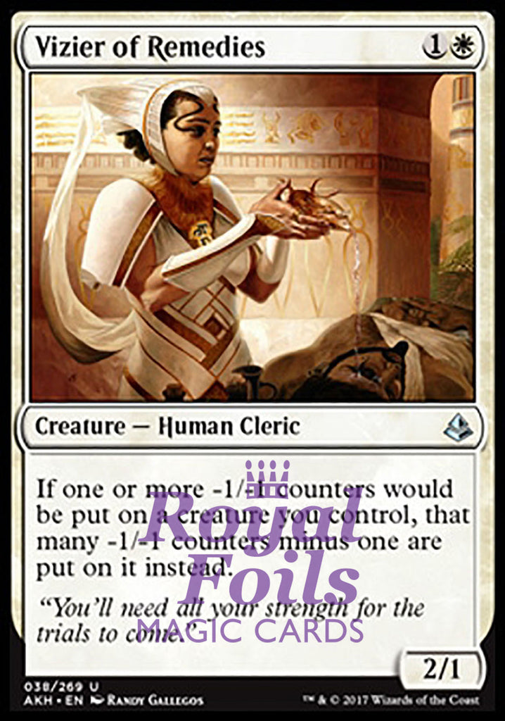 Vizier of Remedies 2x FOIL AKH MTG Amonkhet Uncommon MINT white Vizier of Remedies 2x FOIL AKH MTG Amonkhet Uncommon MINT white