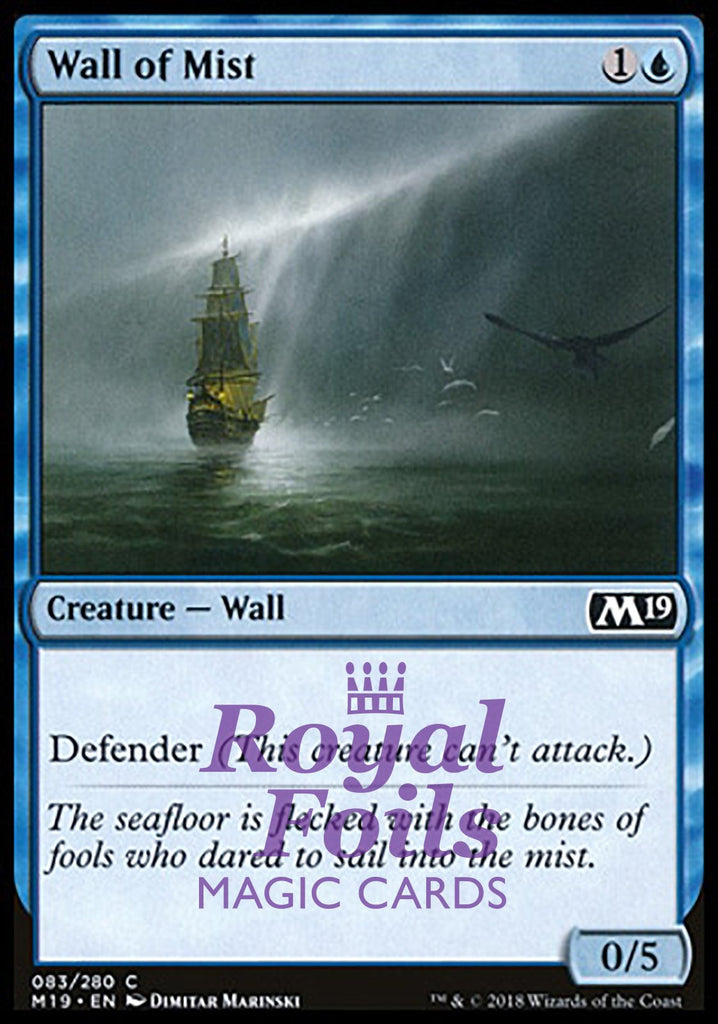 Wall of Mist 4x FOIL M19 MTG Core Set 2019 Common MINT blue Wall of Mist 4x FOIL M19 MTG Core Set 2019 Common MINT blue